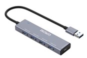 USB hub - Deltaco USB-A hub - 4x USB-A Female USB hub - 4 - USB 3.0 - Zilver - UH-738