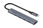 USB hub - Deltaco USB-C Hub 5 Gbps - 4x USB-A Female USB hub - 4 - Zilver - USBC-HUB206