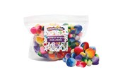 Schrijf- en tekenartikelen - Colorations - Rainbow Striped Pom Poms 180pcs. - COLORPCH