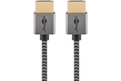 Beelscherm- en tv-kabel - Pro HDMI 2.0 sleeved - 5m - Grijs - 4040849757556