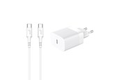 Mobiel - Adapters & Opladers - GEAR Charger 220V 1xUSB-C PD/PPS 30W + USB-C to USB-C Cable - White - 665138