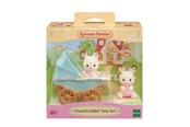 Pop, teddybeer en materiaal - Sylvanian Families Chocolate Rabbit Twins Set with Pram - 5432