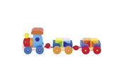 Houten speelgoed - Goki - Rubber Wooden Block Train Mumbai 7 pieces. - 53839