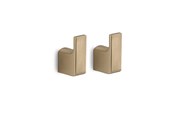 Badkamer accessoires - Gedy Piren 2 hooks - Brushed brass - 30681