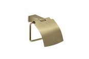 Badkamer accessoires - Gedy Tonale Toilet Paper Holder with Cover - Brushed Brass - TN2588