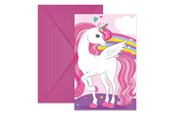 Speelgoed - Globos Invitations and Envelopes FSC Unicorn Rainbow Colors 6 pcs. - 93766