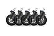 Gamer stoel - DUTZO Premium 3" Universele Rubberen Zwenkwiel voor alle stoelen - Zwart - Rubber - DGCA-75MMRBWU-BK
