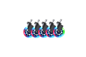 Gamer stoel - DUTZO Premium 3" Universele Rubberen Zwenkwiel voor alle stoelen - RGB - Rubber - DGCA-75MMRBWU-RGB