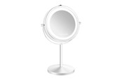 Make-up spiegels - Gillian Jones Double-Sided Wall Mirror in White with LED Light - x1/x10 Magnification - 10384-90