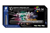 Schrijf- en tekengerei - Staedtler pigment calligraphy pen 10 pcs umbra - 375-790