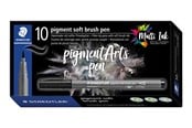 Schrijf- en tekengerei - Staedtler pigment soft brush pen 10 pcs warmgreyligh - 372-840