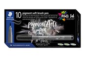 Schrijf- en tekengerei - Staedtler pigment soft brush pen 10 pcs warmgreymed. - 372-84