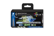 Schrijf- en tekengerei - Staedtler pigment brush pen Blues&Greens 6pcs - 371 C6-8