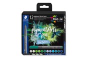 Schrijf- en tekengerei - Staedtler pigment brush pen Cool Col 12pcs - 371 C12-6