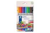 Schrijf- en tekengerei - Staedtler Fibre tip pen 2tips N 10pcs.wallet - 320 C10