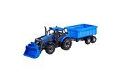 Speelgoedauto - Cavallino Toys Cavallino Tractor with Loader and Trailer Dump Truck Blue Scale 1:32 - 1255FM04
