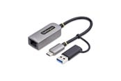 Netwerk-adapter (netwerkkaart, printserver, enz.) - StarTech.com USB-C to Ethernet Adapter w/USB-A Adapter Realtek RTL8153B - network adapter - USB-C 3.2 Gen 1 - Gigabit Ethernet - C21GA-USB-ETHERNET