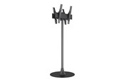 Muurbevestigingen, AV-bevestigingen & AV-meubels - Multibrackets M stand - for 2 flat panels - single pole floorbase round B2B - black - Max 100 kg - recommended for 65" - 7350022738232