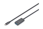 USB-kabel - DIGITUS - USB extension cable - 24 pin USB-C to USB-A 3.2 - 5 m - DA-73110