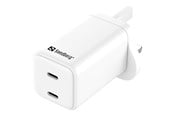 Mobiel - Adapters & Opladers - Sandberg AC Charger Dual USB-C PD65W UK - 441-62