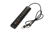 USB hub - Nitro Concepts UH1 10-Port HYBRID USB HUB USB hub - 10 - Zwart - NC-SR-AC-006