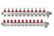 Vloerverwarming - Danfoss floor heating manifold 11+11 SSM with flowmeter - 088U0761