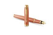 Schrijf- en tekengerei - Parker IM Writing Rituals Fountain Pen Uplifting Orange Finish with Gradient & Gold Trims Medium Nib Blue Ink Gift Box - 2203899