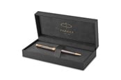 Schrijf- en tekengerei - Parker Sonnet Ballpoint Pen | Grey Lacquer with Gold Trims | Medium Point | Black Ink Refill | Gift Box - 2213679