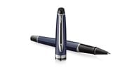 Schrijf- en tekengerei - Waterman Expert Rollerball Pen | Metal & Blue Lacquer | Chiselled Cap | Black Ink | Gift Box - 2214208
