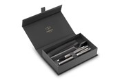 Schrijf- en tekengerei - Parker IM Duo Pen Gift Set | Fountain Pen Ballpoint Pen & Pen Pouch | Stainless Steel Finish with Chrome Trims | Medium Tip - 2214458