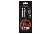 Schrijf- en tekengerei - Rotring Tikky Mechanical Pencil Ballpoint & Eraser Set | HB Lead 0.5 mm Pencil | Medium Point Pen | Black Barrel - 2221254