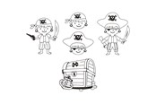 Schrijf- en tekenartikelen - Creativ Company - Sheets of Shrink Film with Pirate Motifs 10 pcs. - 790710