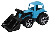 Buiten spelen - Plasto Tractor with frontloader. Turquoise. 32 cm - 1674000TUB