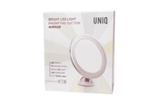 Make-up spiegels - UNIQ Round Mirror with LED Light and suction cup x10 magnification - 4836