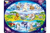Puzzels - Larsen Puzzles Maxi Animals Around the World 15 pcs Puzzle - LA-NM6