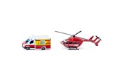 Speelgoedauto - SIKU Mercedes-Benz Rescue Van and Helicopter - 313-1748