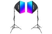 Diversen - Neewer Kit NK800 - Two Softboxes RGB Bulbs 24W (2700-6500K) Tripods Barndoors - B0CF55TW5J