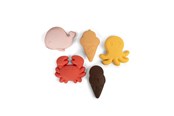 Speelgoed voor baby's - Filibabba Silicone sand toys 5 pieces - Peach Mix - FI-03564