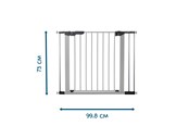 Babyspullen - BabyDan Premier Safety Gate with 3 Extensions 92.5-99.8 cm Silver - 500937