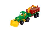 Speelgoedauto - Cavallino Toys - Tractor with Trailer and Wood 61cm - 3072WD01
