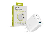 Mobiel - Adapters & Opladers - Mobile Origin GaN 40W Wall Charger MO13 - white 1 USB-A + 2 USB-C - FRL-GAN40W-MO13