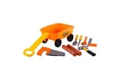 Buiten spelen - Cavallino Toys - Cavallino Bolderkar Orange with Tools and Tree Trunks 9pcs. - 8954CN01