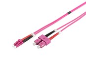 Netwerk - kabel - DIGITUS Fiber Optic Multimode Patch Cord OM4 LC / SC - 5m - Roze - 5m - DK-2532-05-4