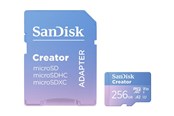Geheugenkaart - SANDISK Creator MicroSD/SD - 190MB/s - 256GB - SDSQXAV-256G-GN6MS