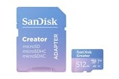 Geheugenkaart - SANDISK Creator MicroSD/SD - 190MB/s - 512GB - SDSQXAV-512G-GN6MS
