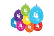 Speelgoed - Globos Balloons 2-sided Printed Number 4 8pcs. - 512004