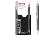 Schrijf- en tekengerei - Rotring Tikky Retro Mechanical Pencils | 2B 0.7 mm | Grey Barrels | with Comfort Rippled Grip | 12 Count - 2202570
