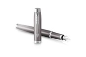 Schrijf- en tekengerei - Parker IM Writing Rituals Fountain Pen | Grey Finish with Gradient | Chrome Trims | Fine Nib | Blue Ink | Gift Box - 2203896