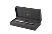 Schrijf- en tekengerei - Parker Sonnet Intrerpid Journeys Collection Ballpoint Pen Ancient China Edition Grey Lacquer with Solid Silver Cap & Gold Trims Medium Point Gift Box - 2207189