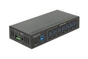 USB hub - DeLOCK External Industry Hub 7 x USB 3.0 Type-A with 15 kV ESD protection USB hub - 7 - USB 3.2 - Zwart - 63311